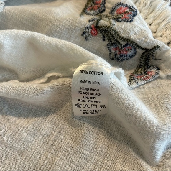 Max Studio Cotton Embroidered Top XL Cream $98 - Picture 7 of 7